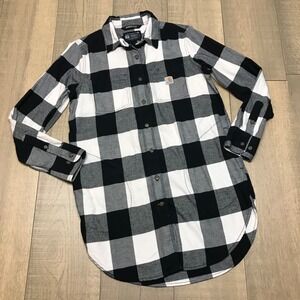 Carhartt Women's Black and White Plaid Shirt